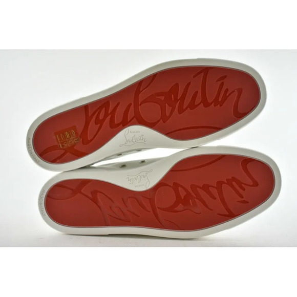 Christian Louboutin Kiddo Donna Flat Calf Leather White Strap Trainer Sneaker 40 - Picture 12 of 12
